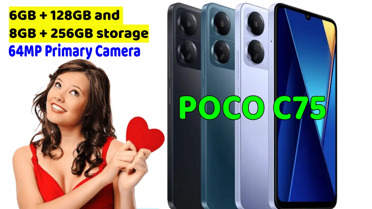 Poco C75 smartphone international variant with 256GB storage and four colors
