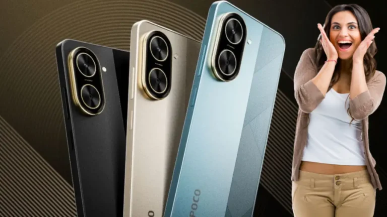 POCO C71 smartphone with iPhone