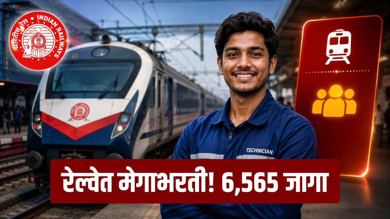 रेल्वेत मेगाभरती! ६,५६५ जागा
