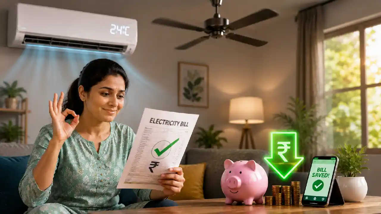 उन्हाळ्यात वीजबिल कमी करण्याचे ४ उपाय — AC २४°C, BLDC पंखा, फिल्टर सफाई, Peak Hours